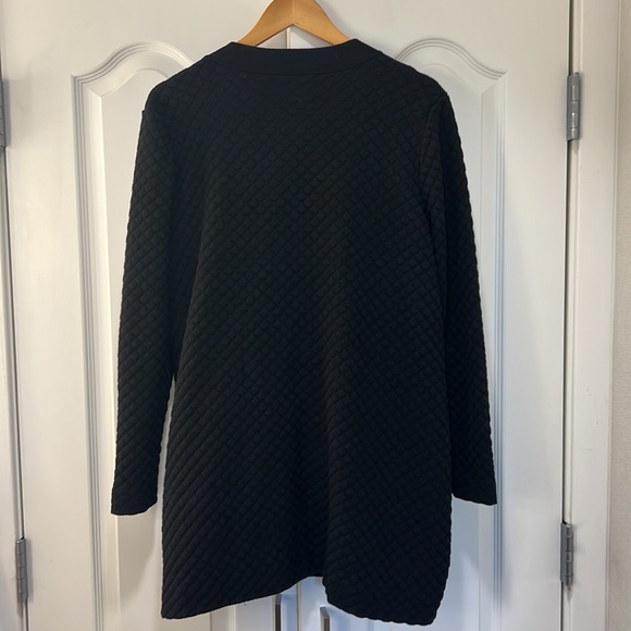COS black quilted long button front heavy cardigan jacket Medium - Picture 5 of 10